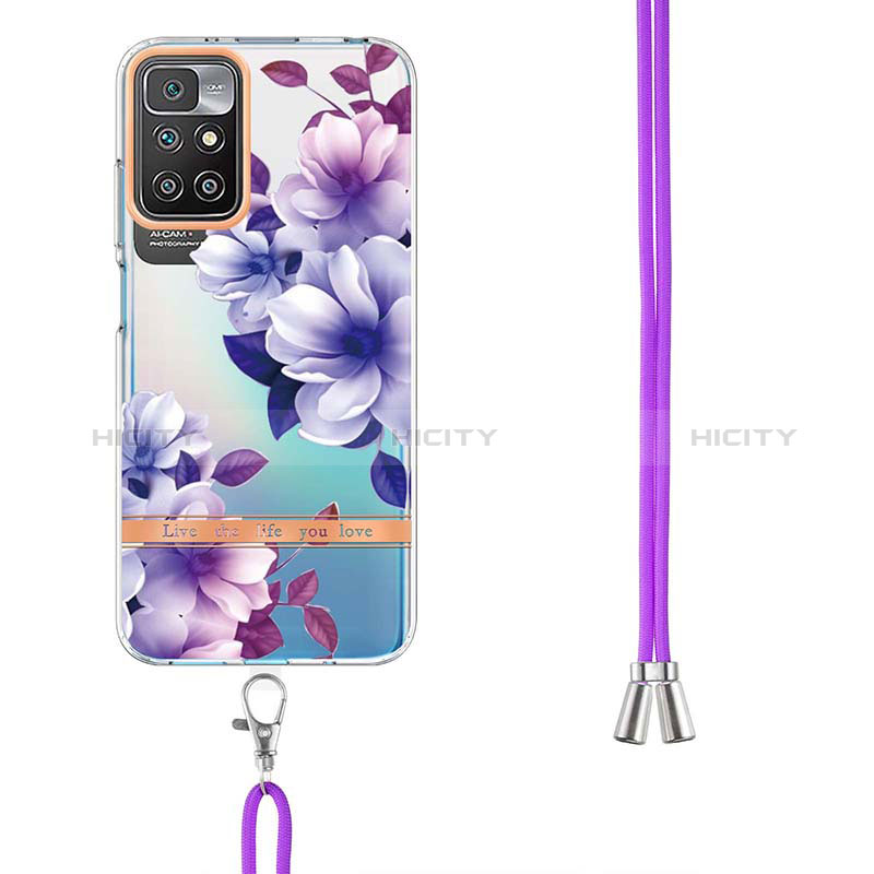 Handyhülle Silikon Hülle Gummi Schutzhülle Flexible Modisch Muster mit Schlüsselband Lanyard Y06B für Xiaomi Redmi Note 11 4G (2021) groß