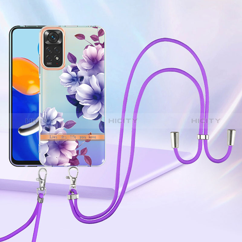 Handyhülle Silikon Hülle Gummi Schutzhülle Flexible Modisch Muster mit Schlüsselband Lanyard Y06B für Xiaomi Redmi Note 11 4G (2022)