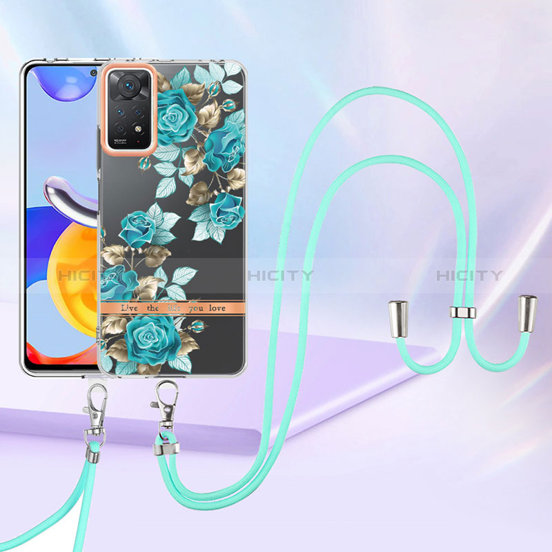 Handyhülle Silikon Hülle Gummi Schutzhülle Flexible Modisch Muster mit Schlüsselband Lanyard Y06B für Xiaomi Redmi Note 11 Pro 5G