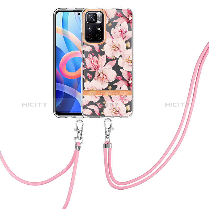 Handyhülle Silikon Hülle Gummi Schutzhülle Flexible Modisch Muster mit Schlüsselband Lanyard Y06B für Xiaomi Redmi Note 11S 5G groß