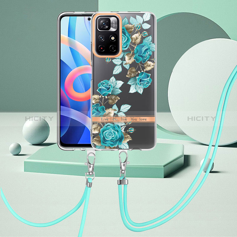 Handyhülle Silikon Hülle Gummi Schutzhülle Flexible Modisch Muster mit Schlüsselband Lanyard Y06B für Xiaomi Redmi Note 11T 5G groß