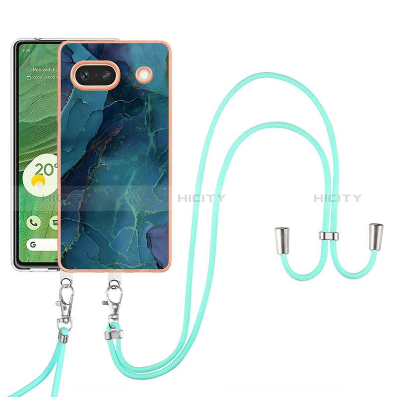 Handyhülle Silikon Hülle Gummi Schutzhülle Flexible Modisch Muster mit Schlüsselband Lanyard Y07B für Google Pixel 7a 5G groß