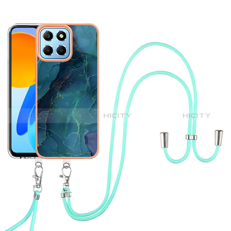 Handyhülle Silikon Hülle Gummi Schutzhülle Flexible Modisch Muster mit Schlüsselband Lanyard Y07B für Huawei Honor 70 Lite 5G groß