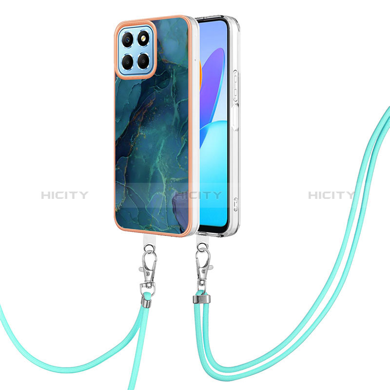 Handyhülle Silikon Hülle Gummi Schutzhülle Flexible Modisch Muster mit Schlüsselband Lanyard Y07B für Huawei Honor 70 Lite 5G