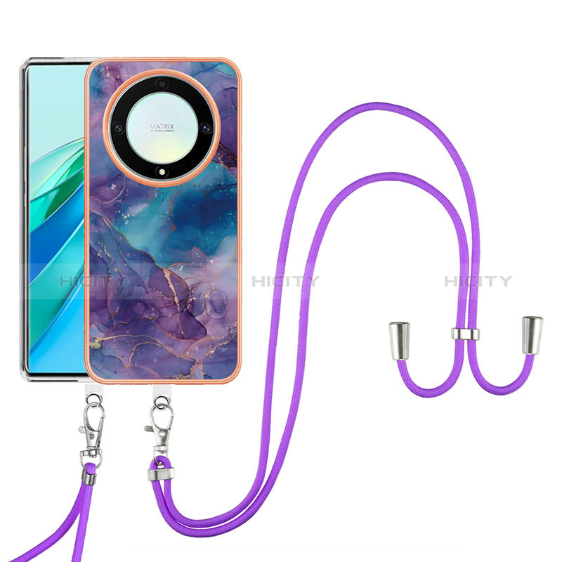 Handyhülle Silikon Hülle Gummi Schutzhülle Flexible Modisch Muster mit Schlüsselband Lanyard Y07B für Huawei Honor Magic5 Lite 5G