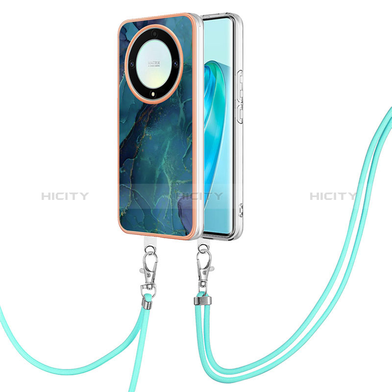 Handyhülle Silikon Hülle Gummi Schutzhülle Flexible Modisch Muster mit Schlüsselband Lanyard Y07B für Huawei Honor Magic5 Lite 5G