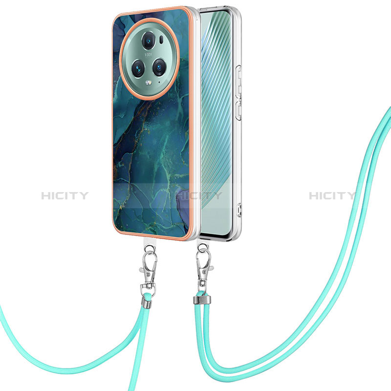 Handyhülle Silikon Hülle Gummi Schutzhülle Flexible Modisch Muster mit Schlüsselband Lanyard Y07B für Huawei Honor Magic5 Pro 5G