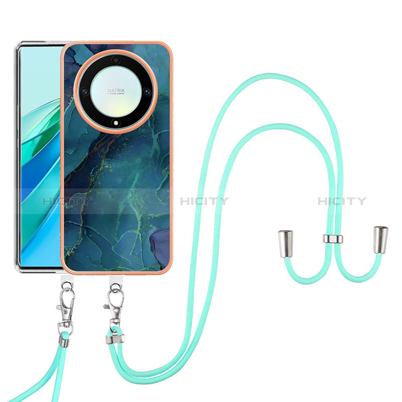 Handyhülle Silikon Hülle Gummi Schutzhülle Flexible Modisch Muster mit Schlüsselband Lanyard Y07B für Huawei Honor X9a 5G