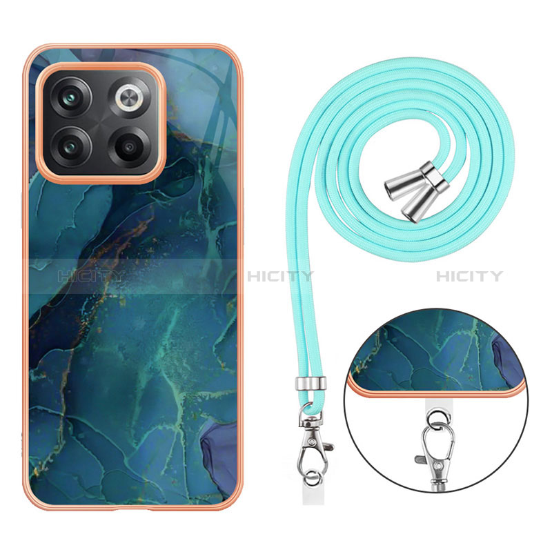 Handyhülle Silikon Hülle Gummi Schutzhülle Flexible Modisch Muster mit Schlüsselband Lanyard Y07B für OnePlus 10T 5G