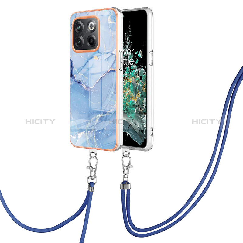 Handyhülle Silikon Hülle Gummi Schutzhülle Flexible Modisch Muster mit Schlüsselband Lanyard Y07B für OnePlus 10T 5G