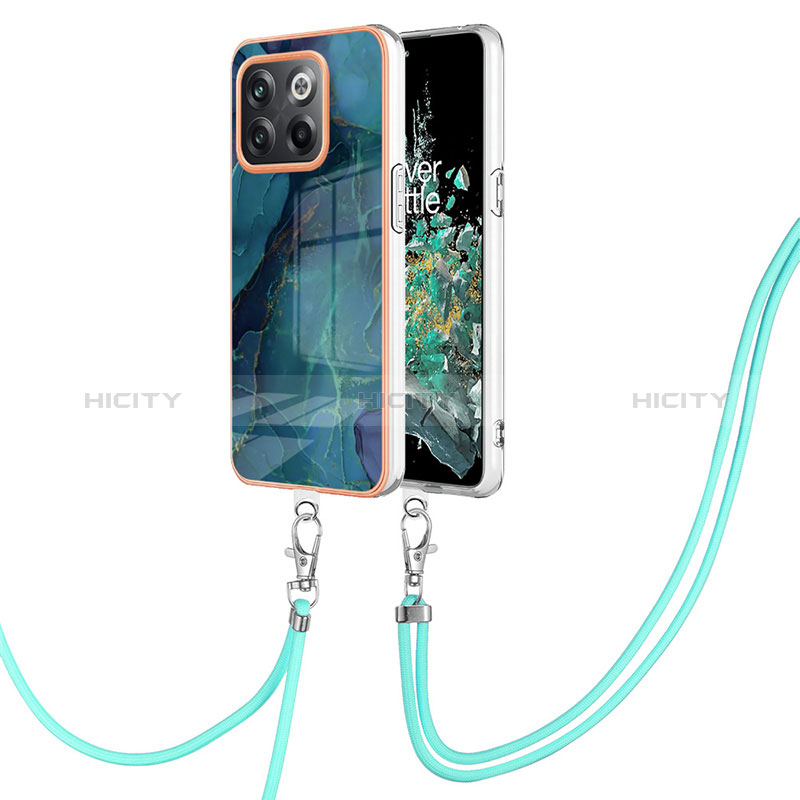 Handyhülle Silikon Hülle Gummi Schutzhülle Flexible Modisch Muster mit Schlüsselband Lanyard Y07B für OnePlus 10T 5G groß