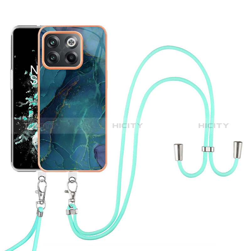 Handyhülle Silikon Hülle Gummi Schutzhülle Flexible Modisch Muster mit Schlüsselband Lanyard Y07B für OnePlus 10T 5G groß