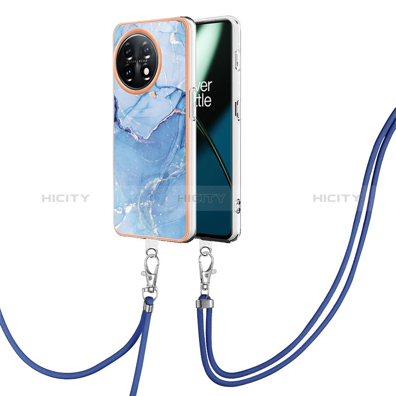 Handyhülle Silikon Hülle Gummi Schutzhülle Flexible Modisch Muster mit Schlüsselband Lanyard Y07B für OnePlus 11 5G groß