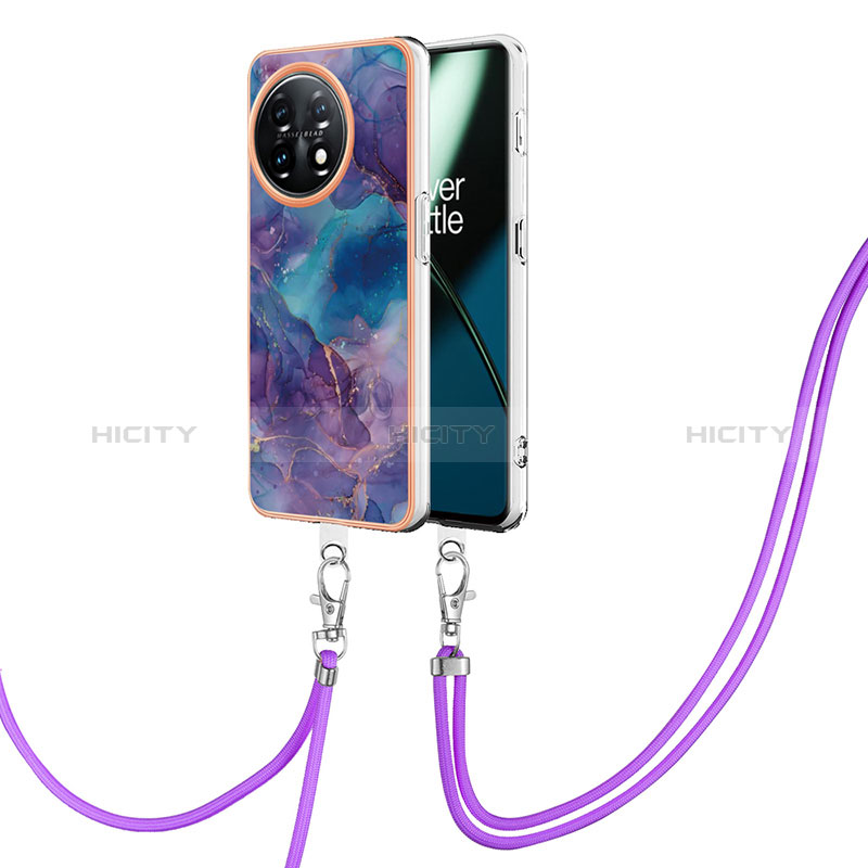 Handyhülle Silikon Hülle Gummi Schutzhülle Flexible Modisch Muster mit Schlüsselband Lanyard Y07B für OnePlus 11 5G groß