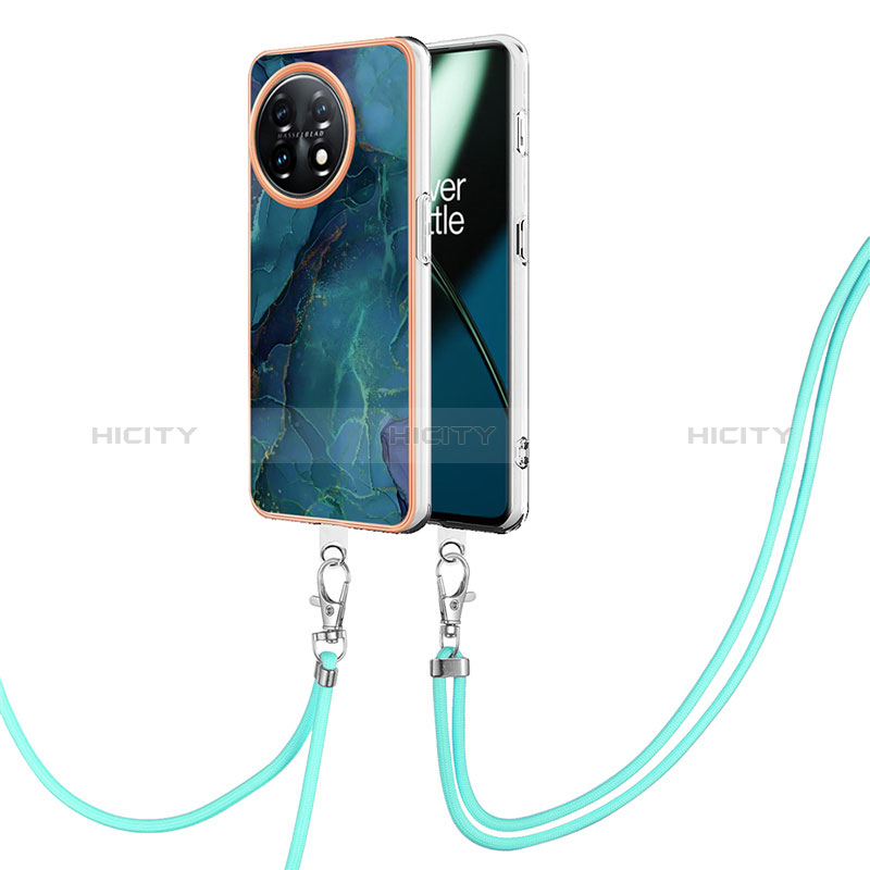 Handyhülle Silikon Hülle Gummi Schutzhülle Flexible Modisch Muster mit Schlüsselband Lanyard Y07B für OnePlus 11 5G groß