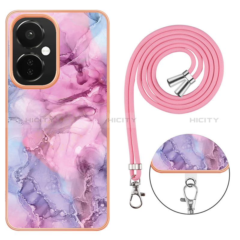 Handyhülle Silikon Hülle Gummi Schutzhülle Flexible Modisch Muster mit Schlüsselband Lanyard Y07B für OnePlus Nord CE 3 5G