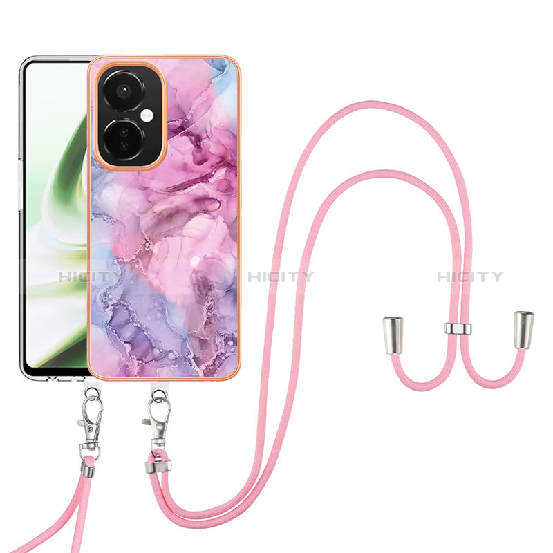 Handyhülle Silikon Hülle Gummi Schutzhülle Flexible Modisch Muster mit Schlüsselband Lanyard Y07B für OnePlus Nord CE 3 5G