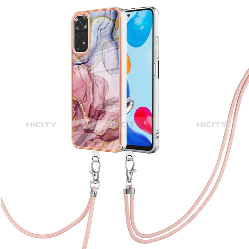 Handyhülle Silikon Hülle Gummi Schutzhülle Flexible Modisch Muster mit Schlüsselband Lanyard YB1 für Xiaomi Redmi Note 11 4G (2022)