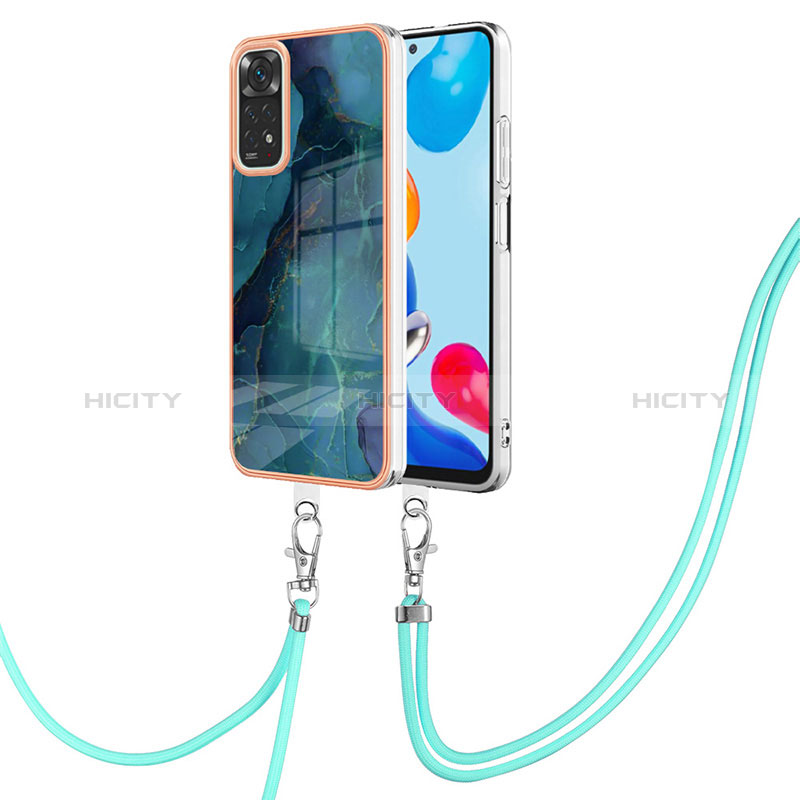 Handyhülle Silikon Hülle Gummi Schutzhülle Flexible Modisch Muster mit Schlüsselband Lanyard YB1 für Xiaomi Redmi Note 11 4G (2022)