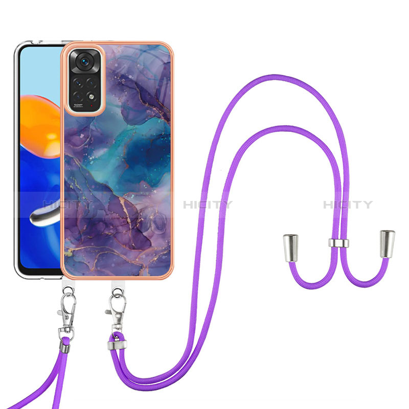 Handyhülle Silikon Hülle Gummi Schutzhülle Flexible Modisch Muster mit Schlüsselband Lanyard YB1 für Xiaomi Redmi Note 11 4G (2022)