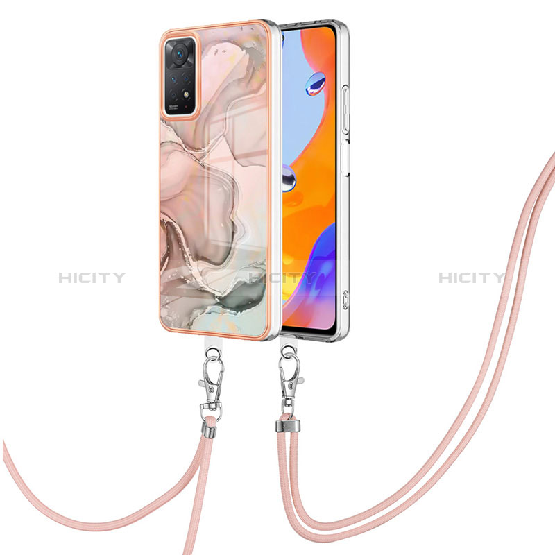 Handyhülle Silikon Hülle Gummi Schutzhülle Flexible Modisch Muster mit Schlüsselband Lanyard YB1 für Xiaomi Redmi Note 11 Pro 4G groß