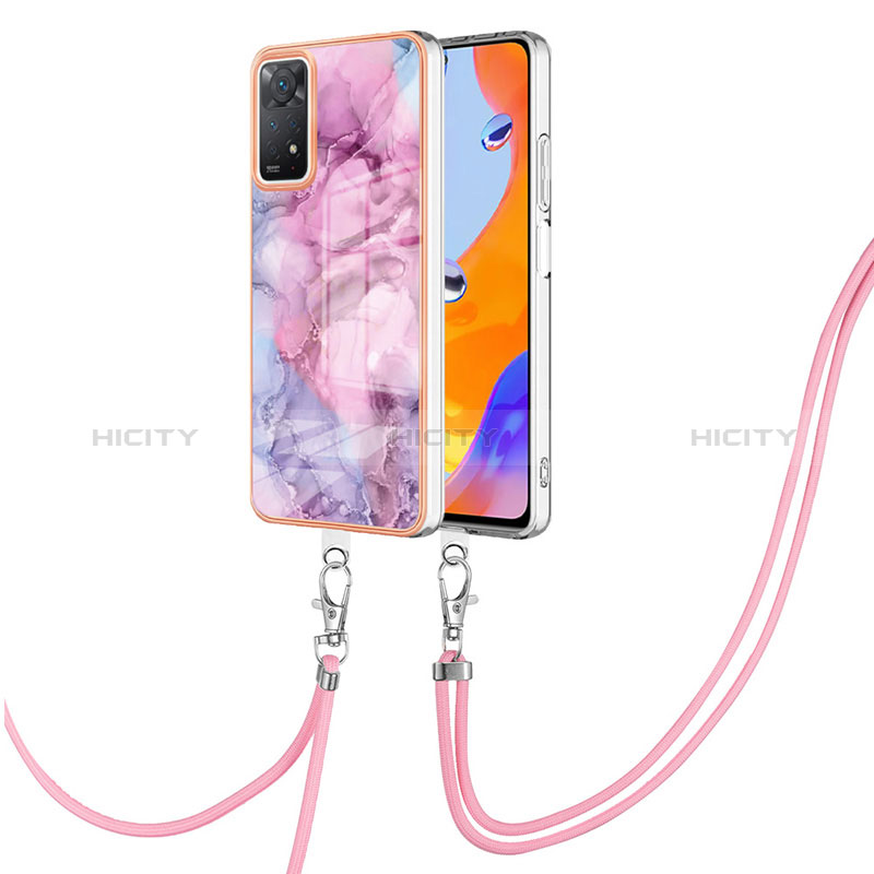 Handyhülle Silikon Hülle Gummi Schutzhülle Flexible Modisch Muster mit Schlüsselband Lanyard YB1 für Xiaomi Redmi Note 11 Pro 4G groß