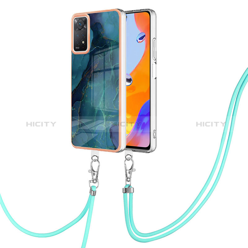 Handyhülle Silikon Hülle Gummi Schutzhülle Flexible Modisch Muster mit Schlüsselband Lanyard YB1 für Xiaomi Redmi Note 11 Pro 4G groß