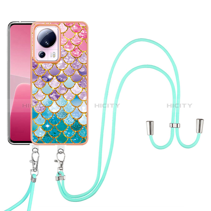 Handyhülle Silikon Hülle Gummi Schutzhülle Flexible Modisch Muster mit Schlüsselband Lanyard YB3 für Xiaomi Civi 2 5G