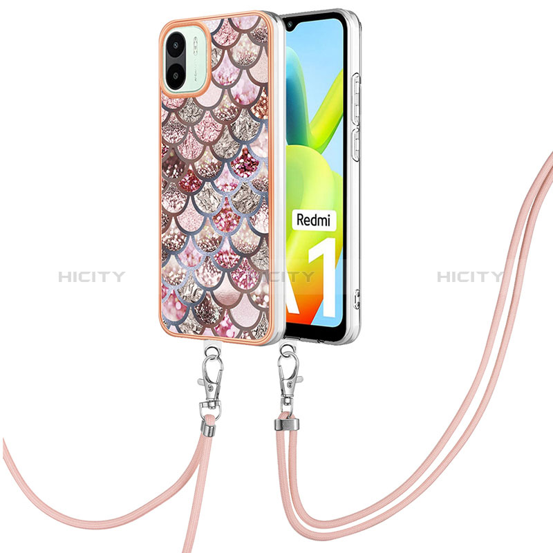 Handyhülle Silikon Hülle Gummi Schutzhülle Flexible Modisch Muster mit Schlüsselband Lanyard YB3 für Xiaomi Poco C50 groß