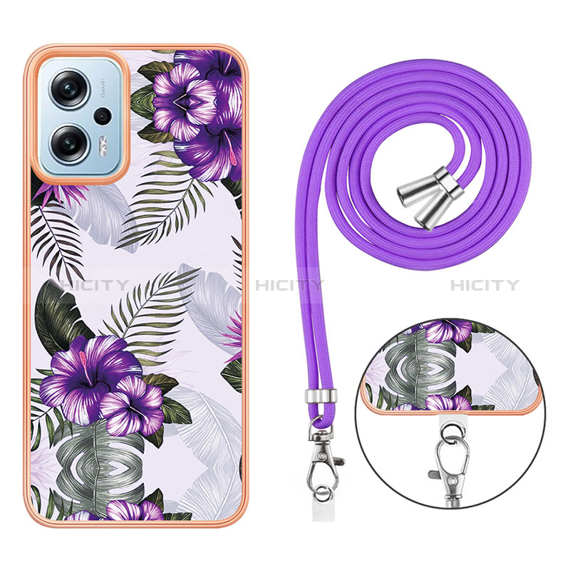 Handyhülle Silikon Hülle Gummi Schutzhülle Flexible Modisch Muster mit Schlüsselband Lanyard YB3 für Xiaomi Poco X4 GT 5G