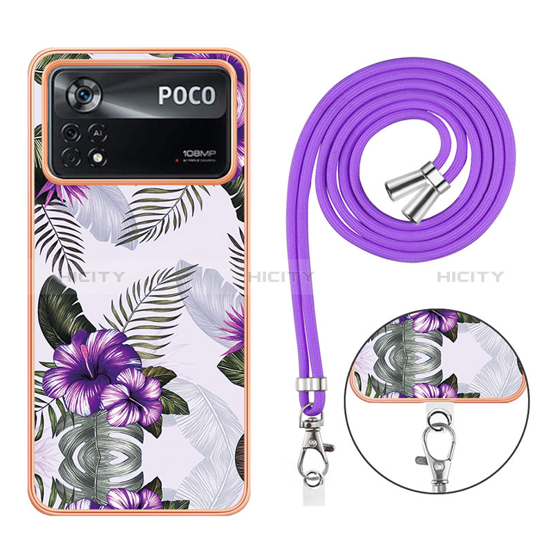 Handyhülle Silikon Hülle Gummi Schutzhülle Flexible Modisch Muster mit Schlüsselband Lanyard YB3 für Xiaomi Poco X4 Pro 5G groß