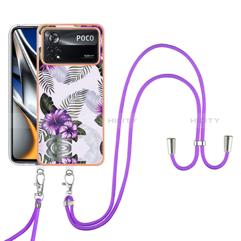 Handyhülle Silikon Hülle Gummi Schutzhülle Flexible Modisch Muster mit Schlüsselband Lanyard YB3 für Xiaomi Poco X4 Pro 5G groß