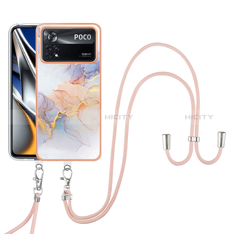 Handyhülle Silikon Hülle Gummi Schutzhülle Flexible Modisch Muster mit Schlüsselband Lanyard YB3 für Xiaomi Poco X4 Pro 5G