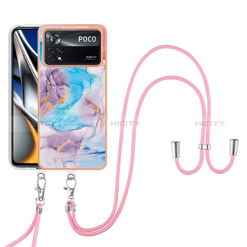 Handyhülle Silikon Hülle Gummi Schutzhülle Flexible Modisch Muster mit Schlüsselband Lanyard YB3 für Xiaomi Poco X4 Pro 5G