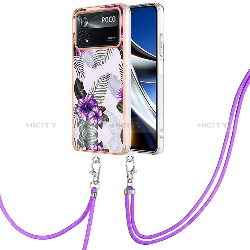 Handyhülle Silikon Hülle Gummi Schutzhülle Flexible Modisch Muster mit Schlüsselband Lanyard YB3 für Xiaomi Poco X4 Pro 5G