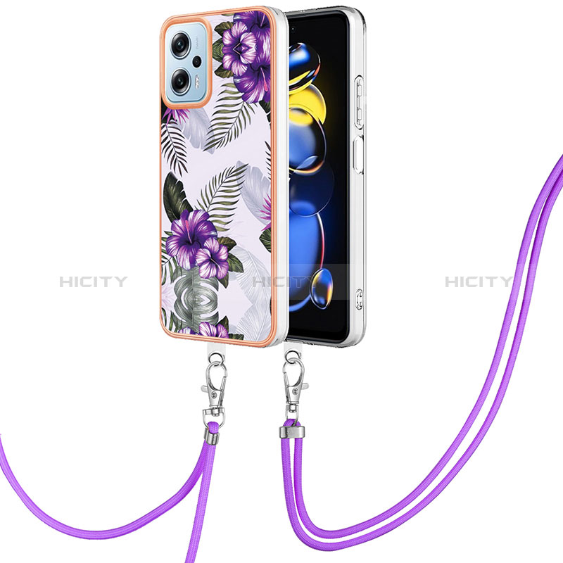 Handyhülle Silikon Hülle Gummi Schutzhülle Flexible Modisch Muster mit Schlüsselband Lanyard YB3 für Xiaomi Redmi K50i 5G groß