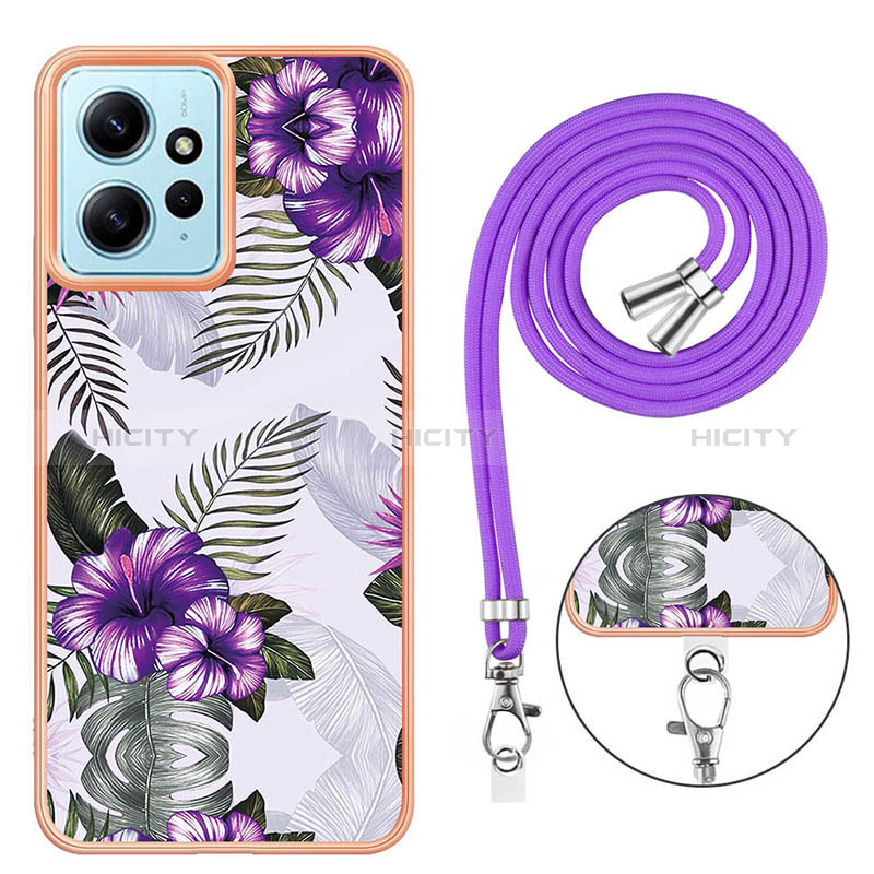 Handyhülle Silikon Hülle Gummi Schutzhülle Flexible Modisch Muster mit Schlüsselband Lanyard YB3 für Xiaomi Redmi Note 12 4G