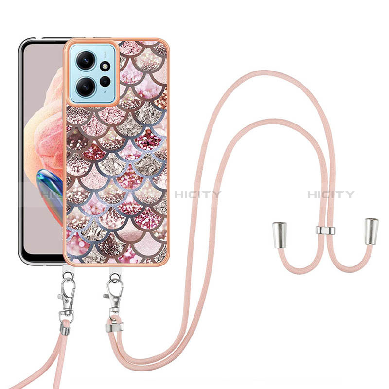 Handyhülle Silikon Hülle Gummi Schutzhülle Flexible Modisch Muster mit Schlüsselband Lanyard YB3 für Xiaomi Redmi Note 12 4G