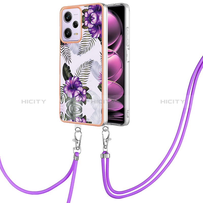 Handyhülle Silikon Hülle Gummi Schutzhülle Flexible Modisch Muster mit Schlüsselband Lanyard YB3 für Xiaomi Redmi Note 12 Pro 5G