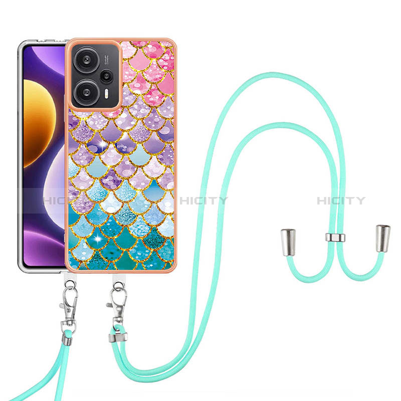 Handyhülle Silikon Hülle Gummi Schutzhülle Flexible Modisch Muster mit Schlüsselband Lanyard YB3 für Xiaomi Redmi Note 12 Turbo 5G