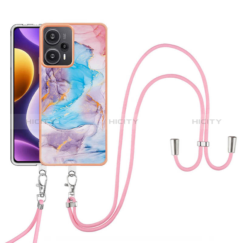 Handyhülle Silikon Hülle Gummi Schutzhülle Flexible Modisch Muster mit Schlüsselband Lanyard YB3 für Xiaomi Redmi Note 12 Turbo 5G