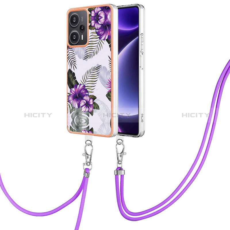 Handyhülle Silikon Hülle Gummi Schutzhülle Flexible Modisch Muster mit Schlüsselband Lanyard YB3 für Xiaomi Redmi Note 12 Turbo 5G