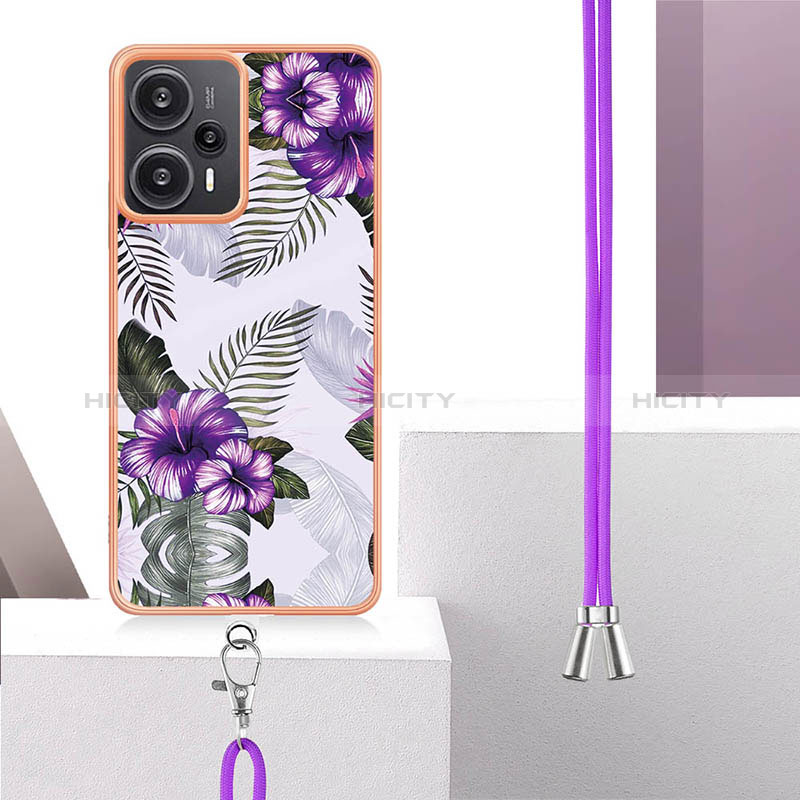 Handyhülle Silikon Hülle Gummi Schutzhülle Flexible Modisch Muster mit Schlüsselband Lanyard YB3 für Xiaomi Redmi Note 12 Turbo 5G