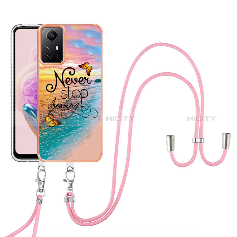 Handyhülle Silikon Hülle Gummi Schutzhülle Flexible Modisch Muster mit Schlüsselband Lanyard YB3 für Xiaomi Redmi Note 12S