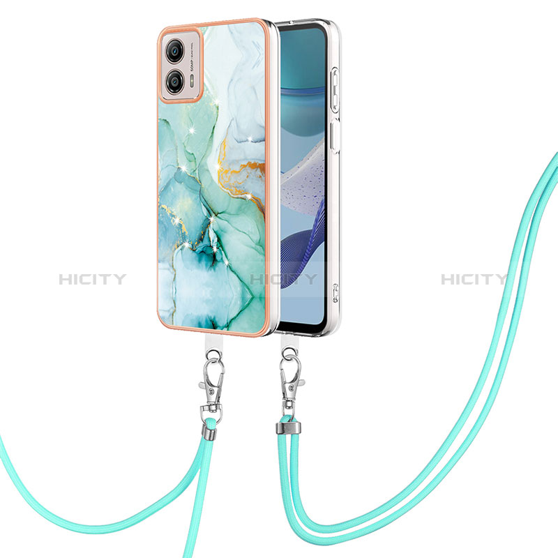 Handyhülle Silikon Hülle Gummi Schutzhülle Flexible Modisch Muster mit Schlüsselband Lanyard YB5 für Motorola Moto G53j 5G