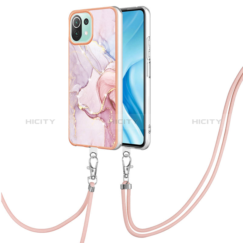 Handyhülle Silikon Hülle Gummi Schutzhülle Flexible Modisch Muster mit Schlüsselband Lanyard YB5 für Xiaomi Mi 11 Lite 4G