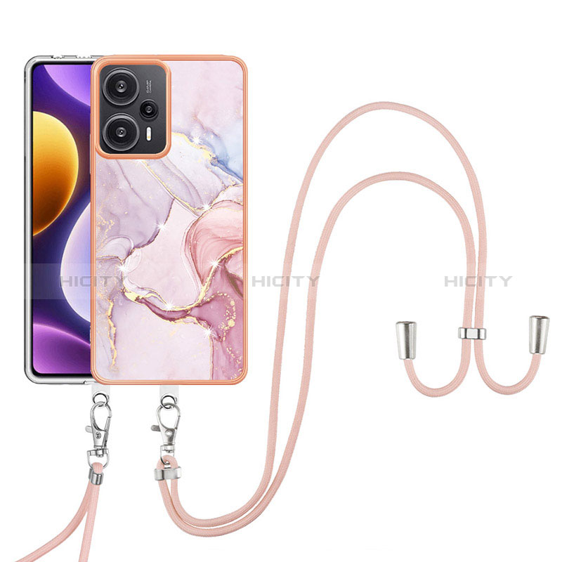 Handyhülle Silikon Hülle Gummi Schutzhülle Flexible Modisch Muster mit Schlüsselband Lanyard YB5 für Xiaomi Poco F5 5G