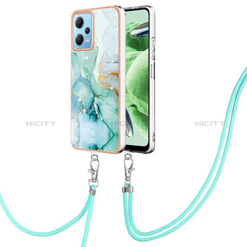 Handyhülle Silikon Hülle Gummi Schutzhülle Flexible Modisch Muster mit Schlüsselband Lanyard YB5 für Xiaomi Poco X5 5G groß