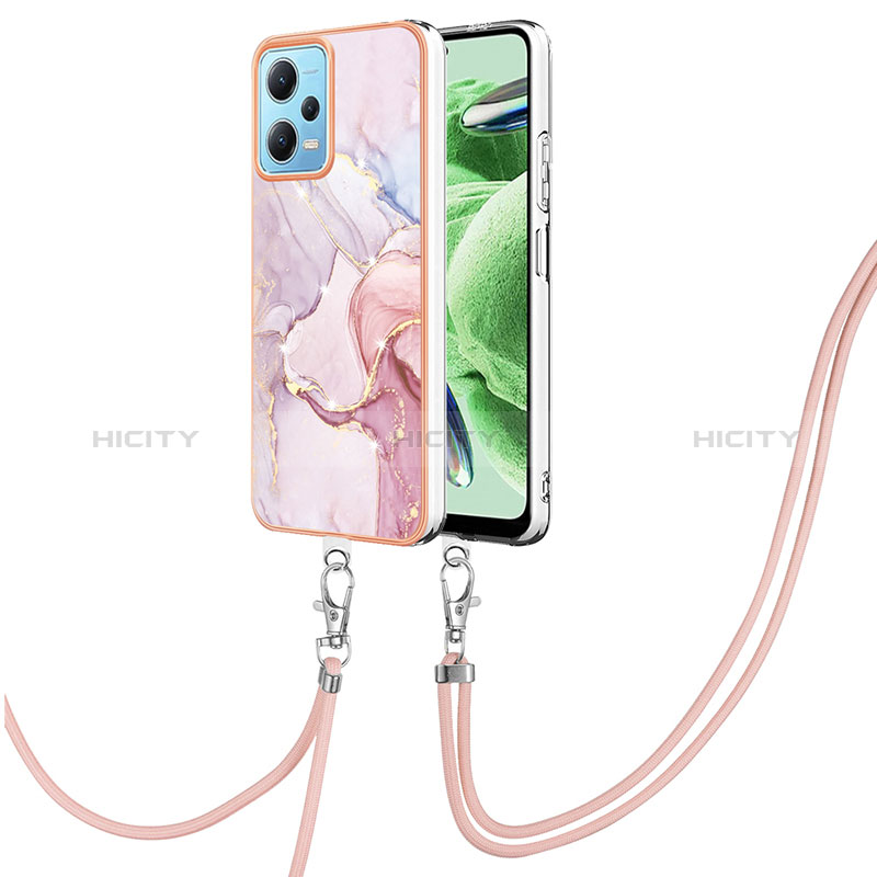 Handyhülle Silikon Hülle Gummi Schutzhülle Flexible Modisch Muster mit Schlüsselband Lanyard YB5 für Xiaomi Poco X5 5G groß