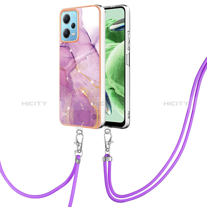 Handyhülle Silikon Hülle Gummi Schutzhülle Flexible Modisch Muster mit Schlüsselband Lanyard YB5 für Xiaomi Poco X5 5G